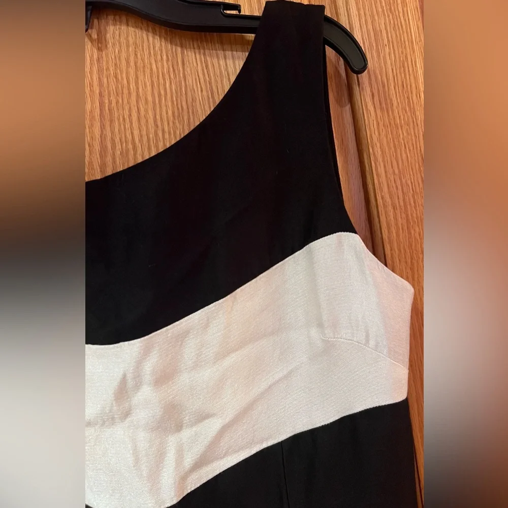 Kate Spade Colorblock Gayle Fit & Flare‎ Cotton Silk Dress Black & Cream Size 8